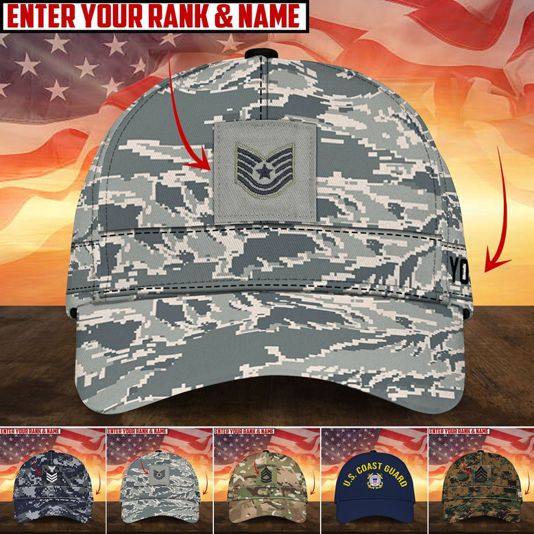 Premium Personalised Multiple US Military Services Veteran Cap