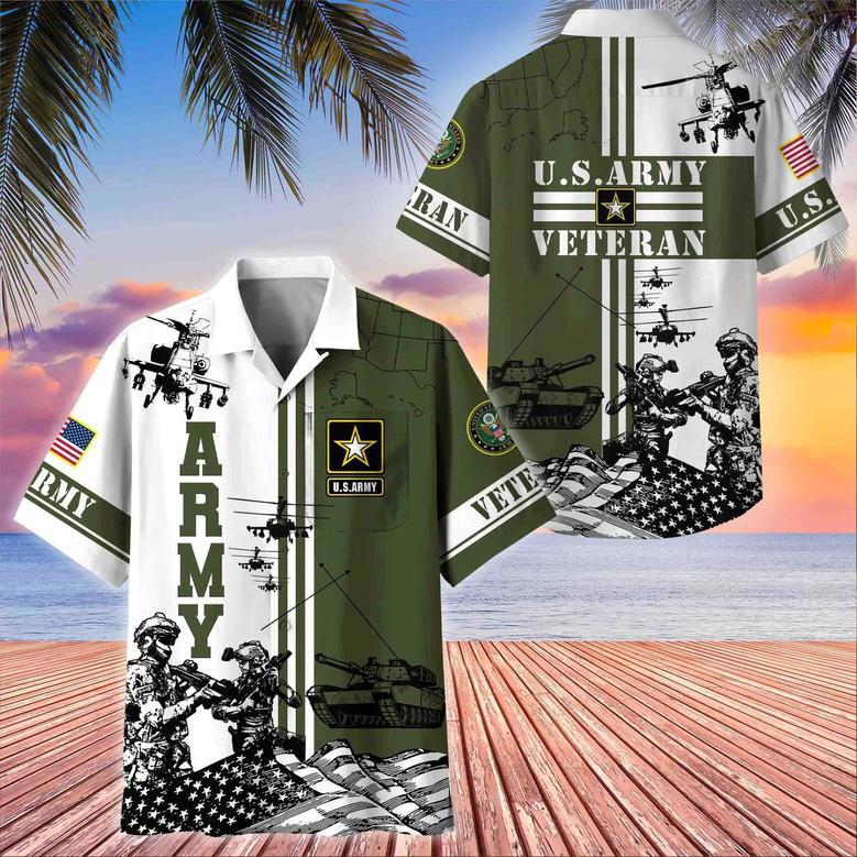 Premium US Veterans Hawaii Shirt With Pocket, Gift For Army Veteran, Navy Veteran, Marine Veteran, Air Force Veteran, Coast Guard Veteran, Vietnam Veteran, Gift For Veterans Day, Father's Day, Independence Day