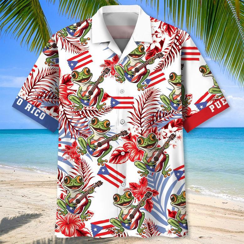 Puerto Rico Proud Hawaiian Shirt for Men, Women, Puerto Rico Flag Hawaiian Summer Beach Shirt