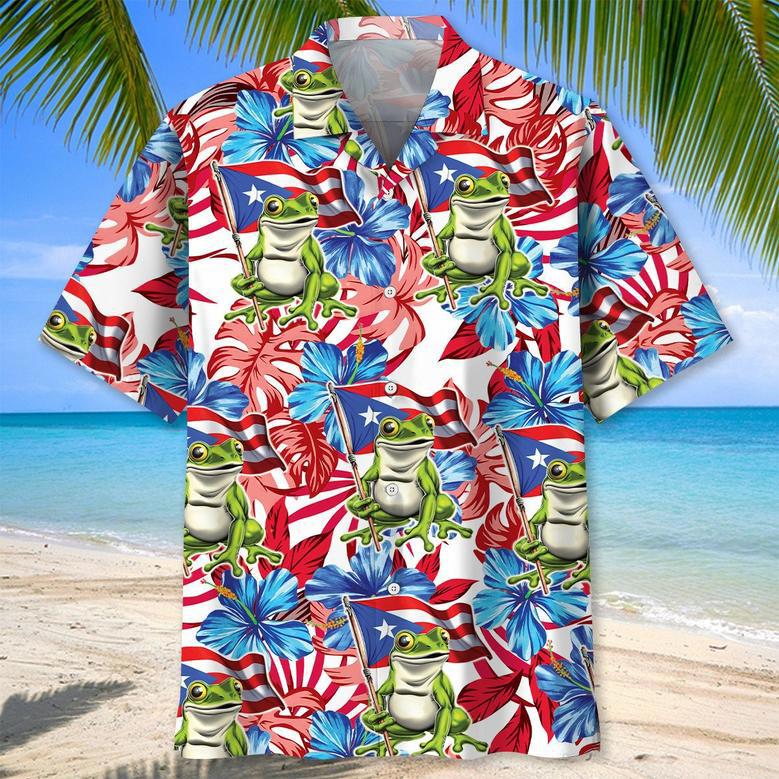 Puerto Rico Proud Hawaiian Shirt for Men, Women, Puerto Rico Flag Hawaiian Summer Beach Shirt