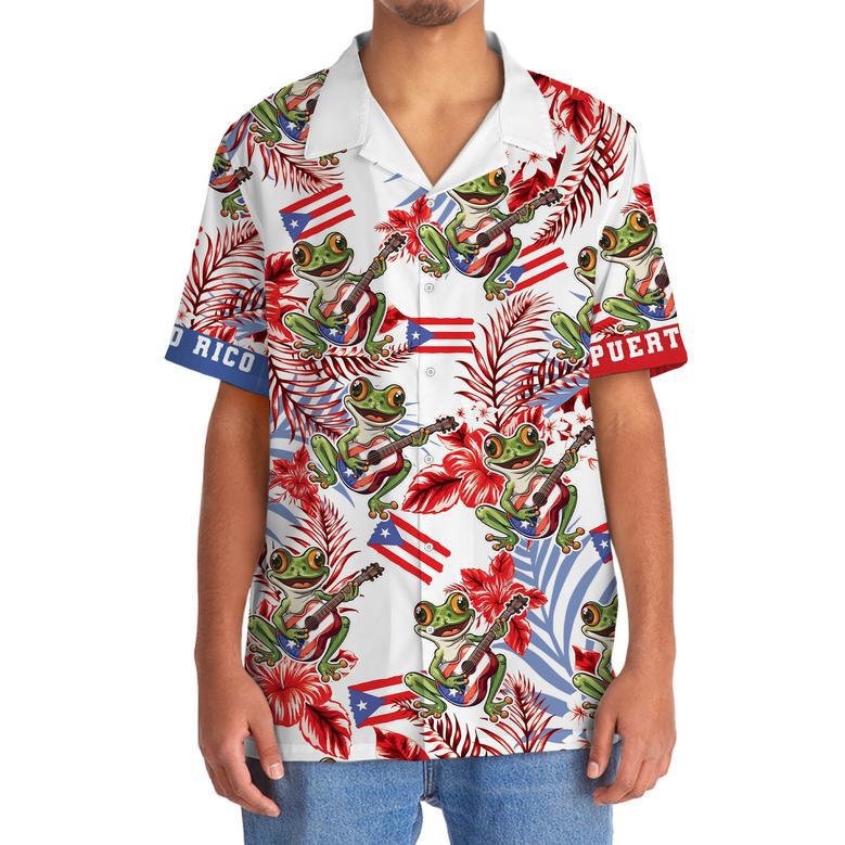 Puerto Rico Proud Hawaiian Shirt for Men, Women, Puerto Rico Flag Hawaiian Summer Beach Shirt