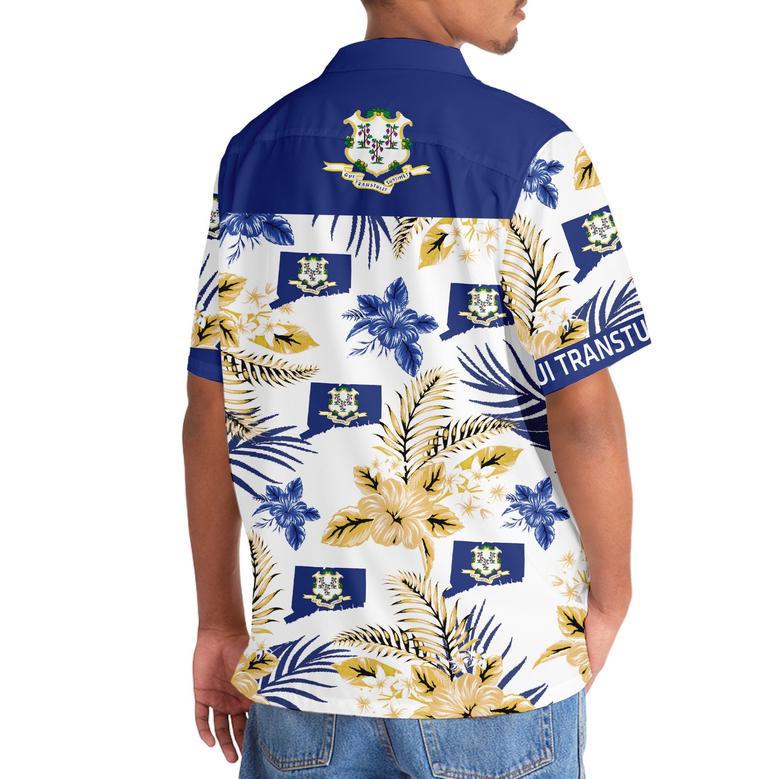 Qui Transtulit Sustinet Connecticut State Proud Hawaiian Shirt for Men, Women, Connecticut State Proud Summer Beach Shirt