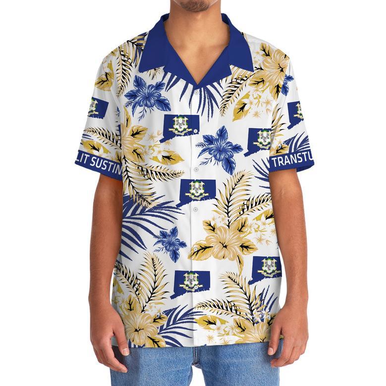 Qui Transtulit Sustinet Connecticut State Proud Hawaiian Shirt for Men, Women, Connecticut State Proud Summer Beach Shirt