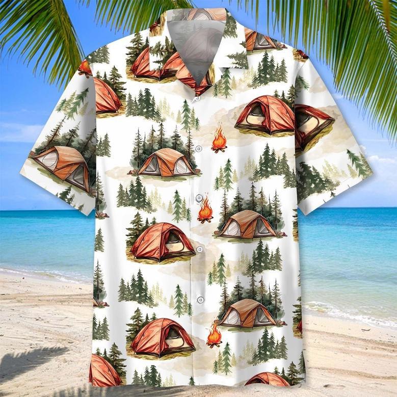 Sasquatch Camp Fire Drinking Team Hawaiian Shirt for Men, Bestie, Funny Sasquatch Camping Shirt