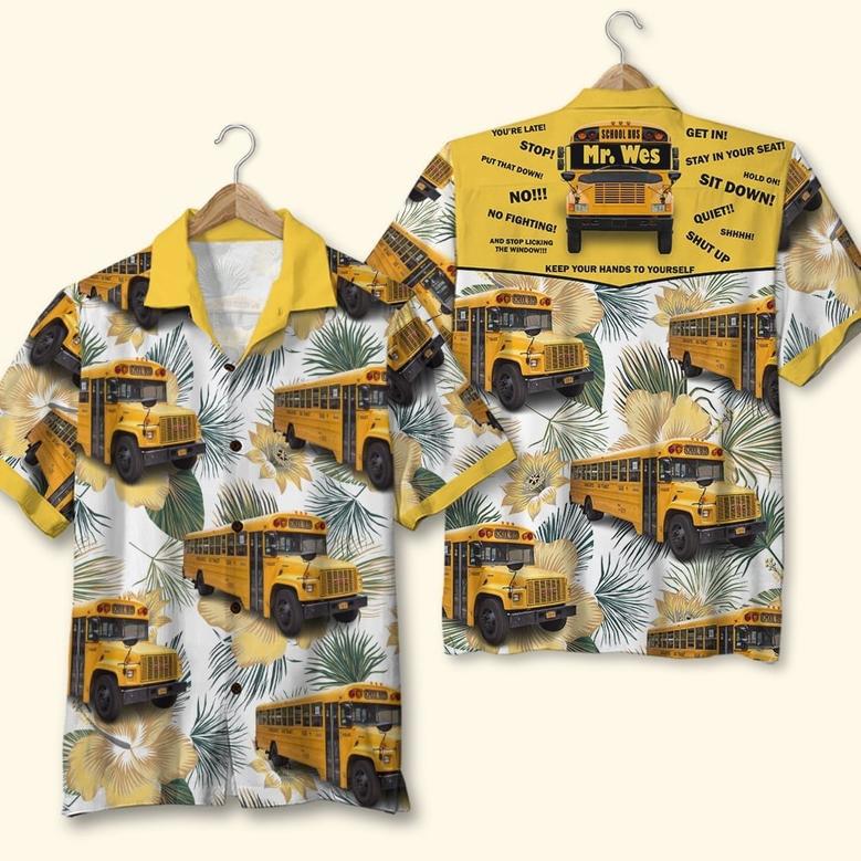 School Bus Welcome Back to School Hawaiian Shirt for Men, School Bus Drivers Summer Vibes Hawaiian Shirt