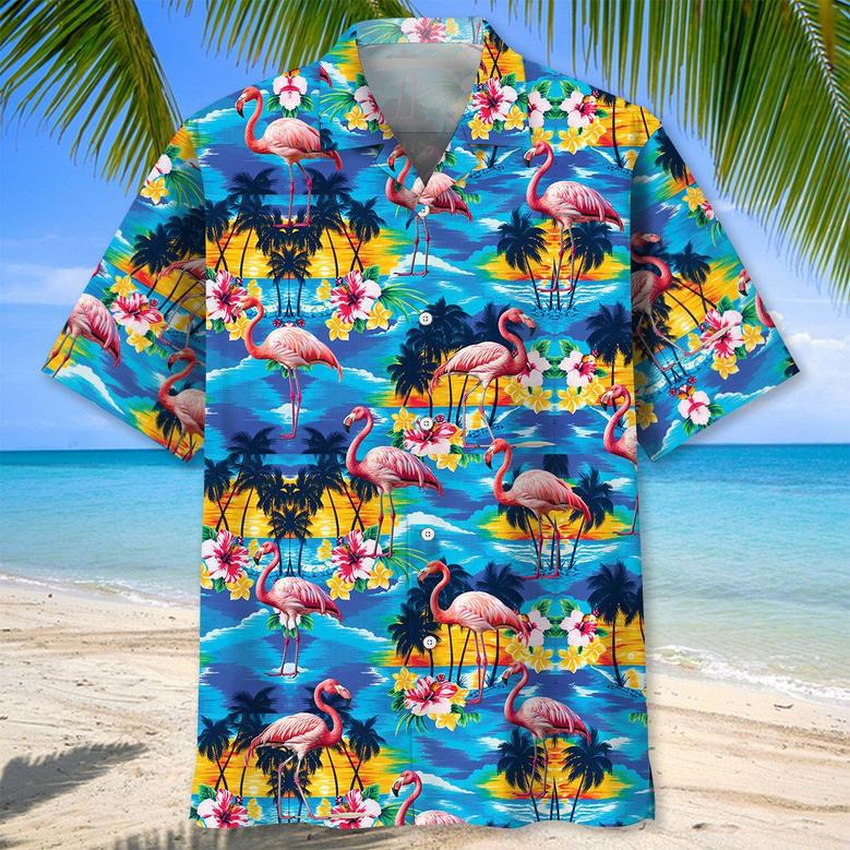 Summer Vacation Flamingo Hawaiian Shirt for Men, Women, Summer Beach Shirt for Him