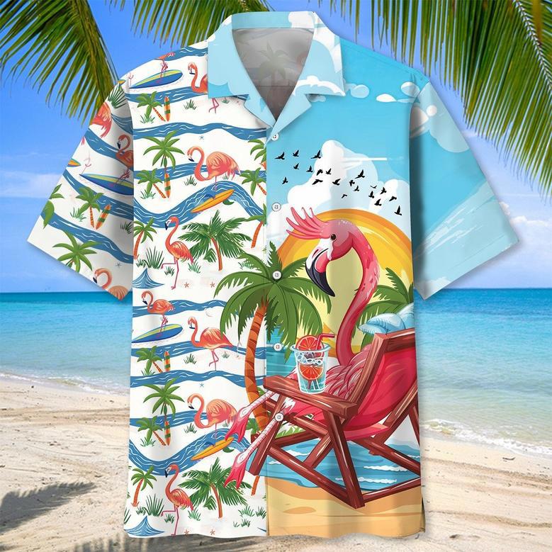 Summer Vacation Flamingo Hawaiian Shirt for Men, Women, Summer Beach Shirt for Him