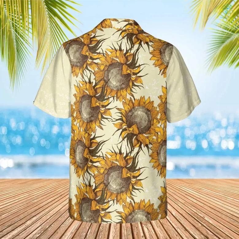 Sunflower Summer Best Escape Anyone Can Have Hawaiian Custom Name And Image Cat Summer Shirt Beach Hawaiian Shirt, Gift for Dog Cat Lover