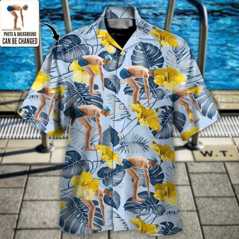 Swimming You Want Tropical Style Custom Photo Hawaiian Shirt Personalized Photo Gifts