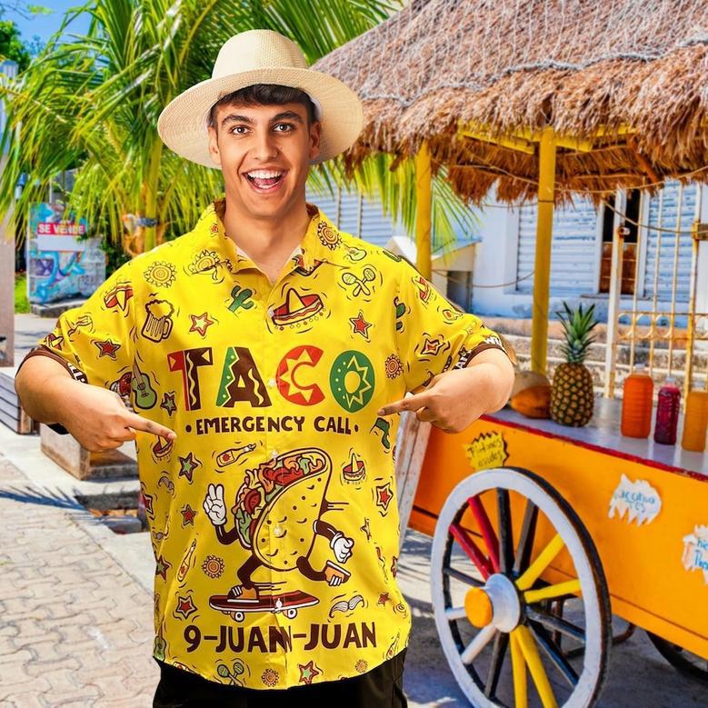 Taco Beach Hawaiian Shirt, Cinco de Mayo, Taco Emergency Call Mexican Gift For Him