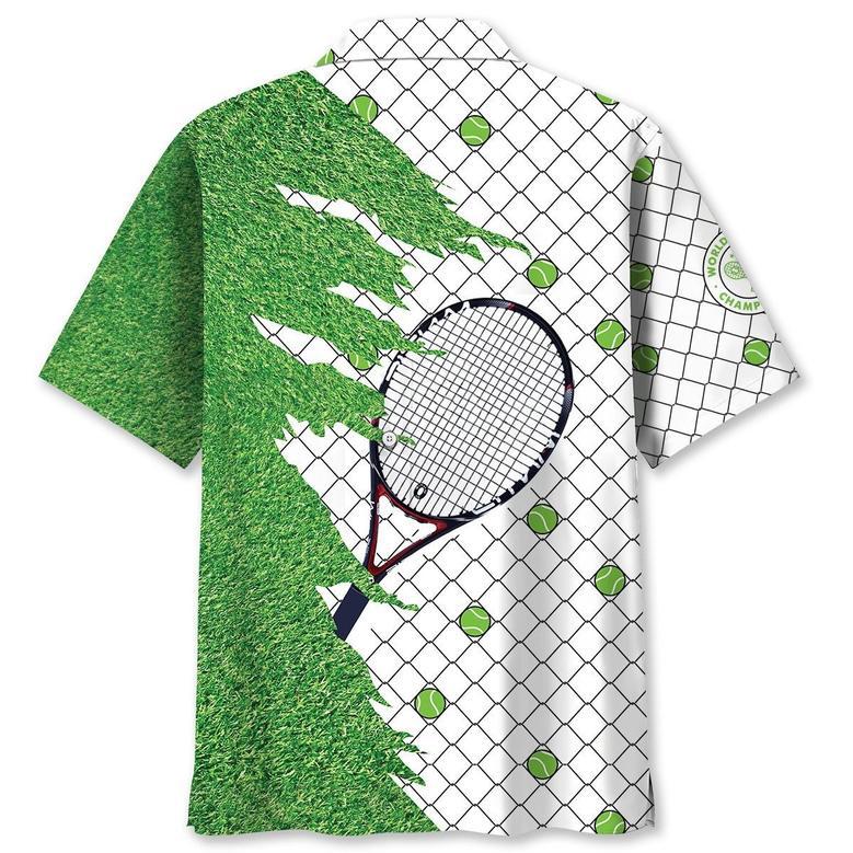 Tennis Abstract Background Hawaiian Shirt for Men, Tennis Lovers Summer Aloha Tennis Shirt