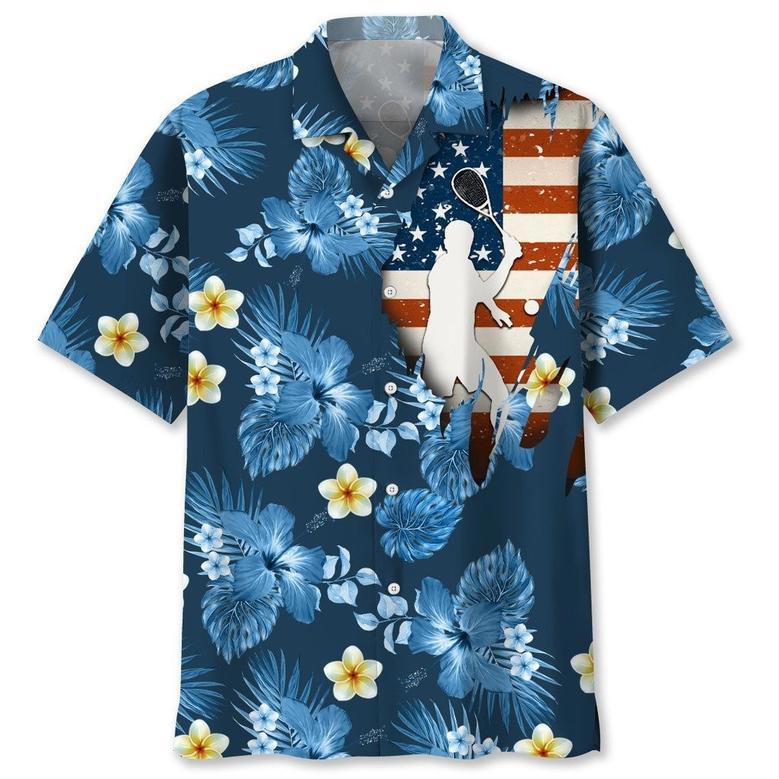 Tennis Abstract Background Hawaiian Shirt for Men, Tennis Lovers Summer Aloha Tennis Shirt