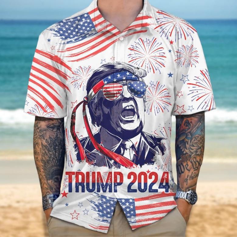 Trump 2024 Merica Trump Hawaii Shirt For Men, Husband, Dad, Trump Lovers Gift