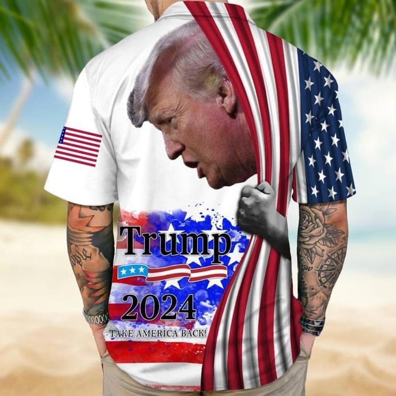 Trump 2024 Save America Again Hawaii Shirt 62513, Trum Lover Summer Shirt Patriotic Gift