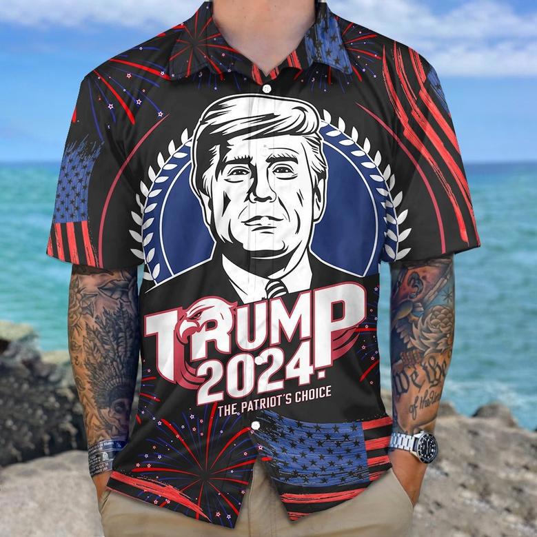 Trump 2024 The Patriot’s Choice Hawaiian Shirt, Vote Trump For President Hawaii Shirt For Trump Lovers