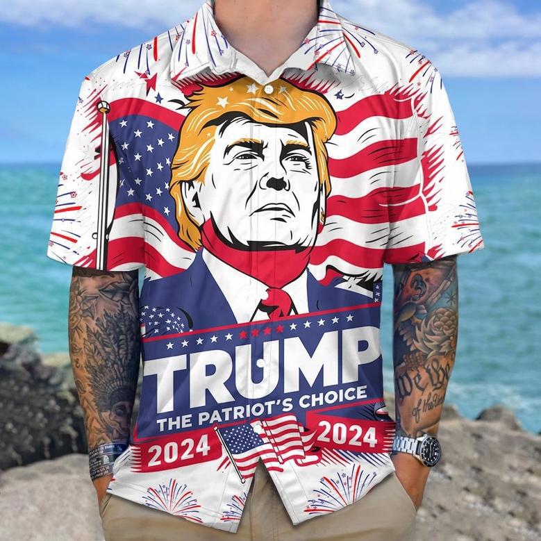 Trump The Patriot's Choice 2024 Hawaiian Shirt, Trump Hawaii Shirt Trump Fans