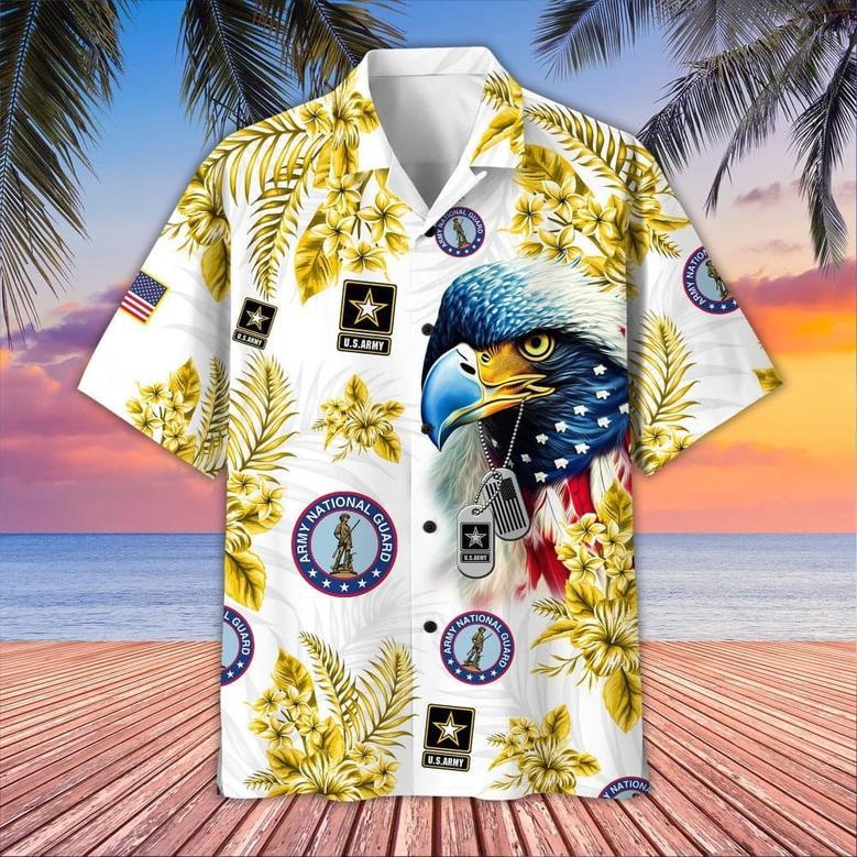 Unique Proudly Served US Veterans Hawaii Shirt Aloha Veteran Shirt For Husband, Dad, Grandpa