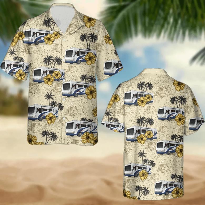 Upload Photo RV Camping Hawaiian Shirt, Idea Shirt for Summer, Camping Hawaiian Shirt for Men, Women