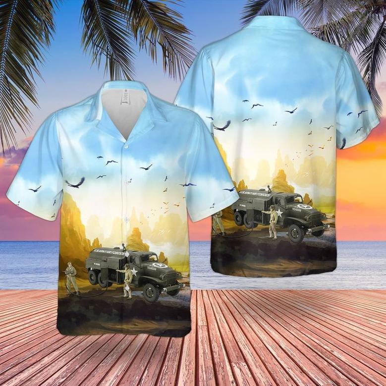 U.S. Army Airfield Fuel Truck Hawaiian Shirt for Men, Veteran