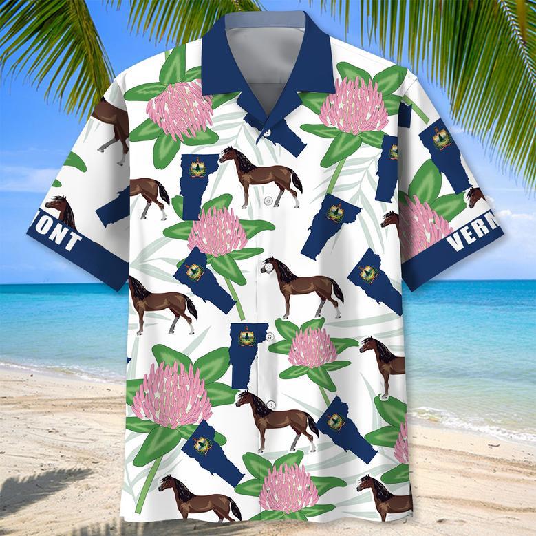 Vermont State Proud Hawaiian Shirt for Men, Women, Vermont Summer Beach Shirt Summer Vibes