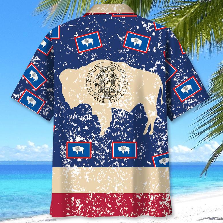 Wyoming Hawaiian Shirt Tropical Aloha Wyoming Bison Hawaiian Shirt for Men, Women