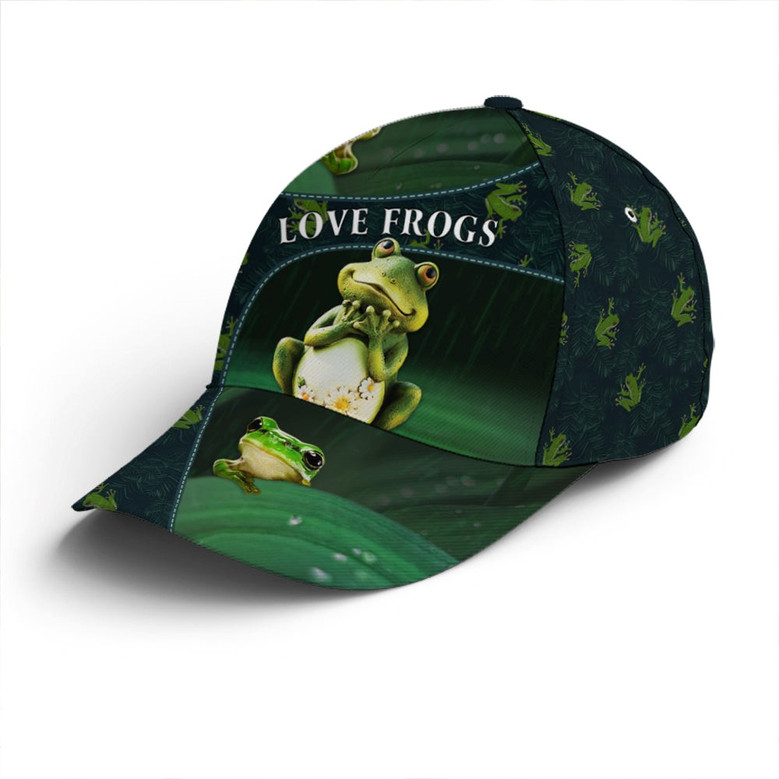 Frog Cap Graphics Frogs Vector Art Pattern Green Baseball Cap - Monsterry