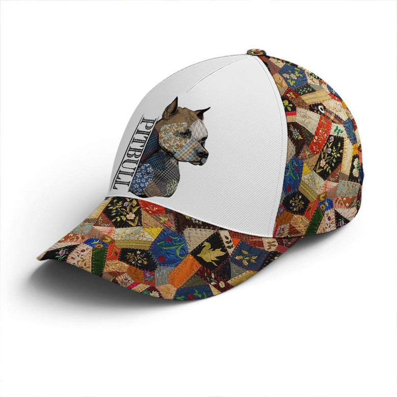 Love Pitbull Patchwork Style Baseball Cap
