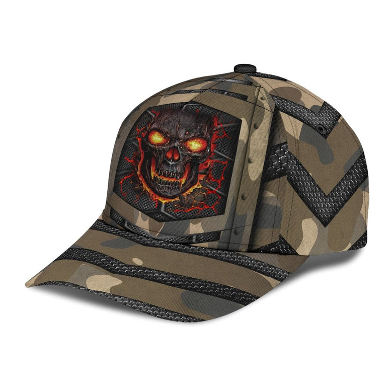 Skull Cap Camo Pattern For Him, Men Skull Cap, Baseball Cap Hat With Skull