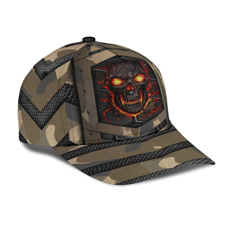 Skull Cap Camo Pattern For Him, Men Skull Cap, Baseball Cap Hat With Skull