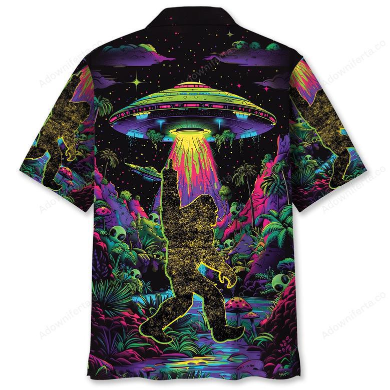 Alien Bigfoot Night Hawaiian Shirt