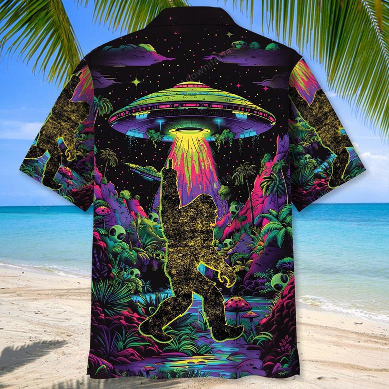 Alien Bigfoot Night Hawaiian Shirt