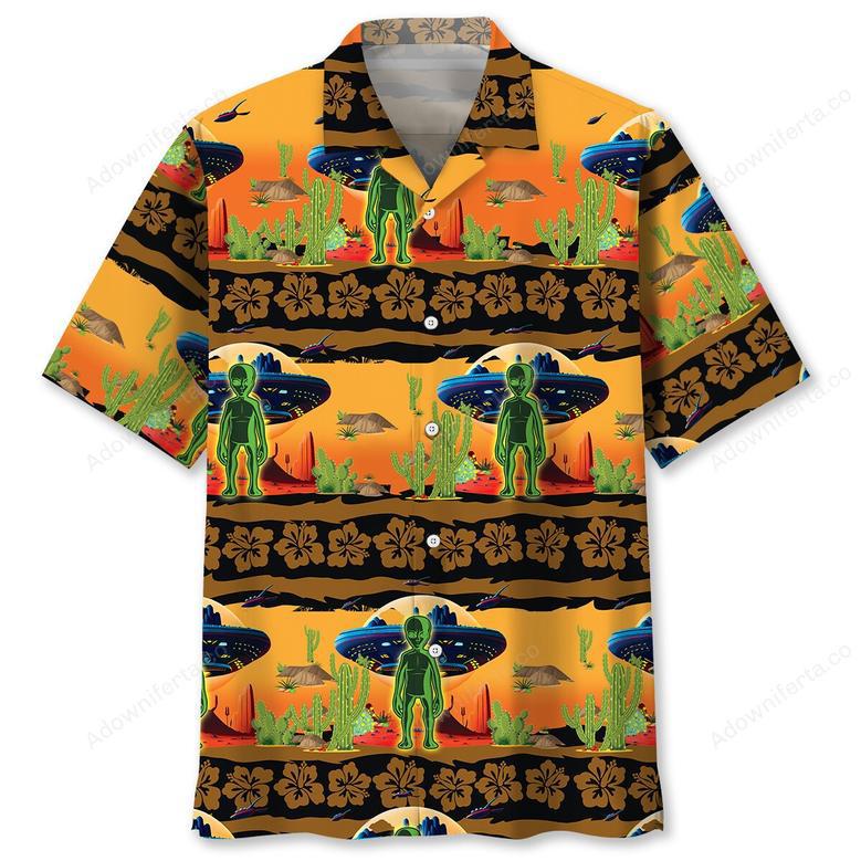 Alien In Desert Hawaiian Shirt