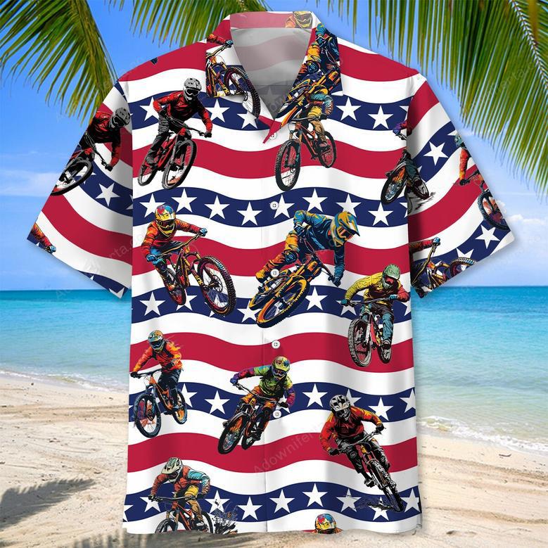 America Mountain Bike Hawaiian Shirt