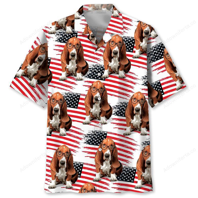 American Basset Hound Hawaiian Shirt