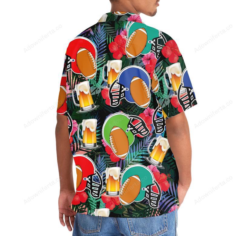 American Football Beer Tropical Hawaiian Shirt