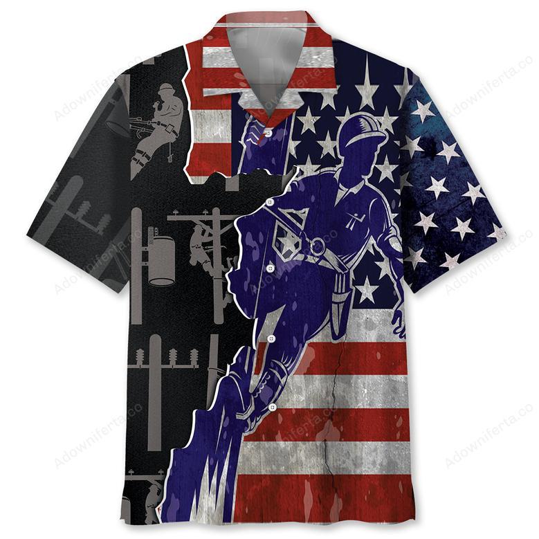 American Lineman Proud Hawaiian Shirt