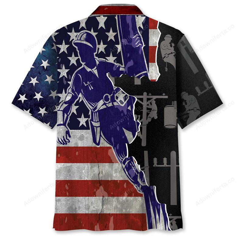 American Lineman Proud Hawaiian Shirt