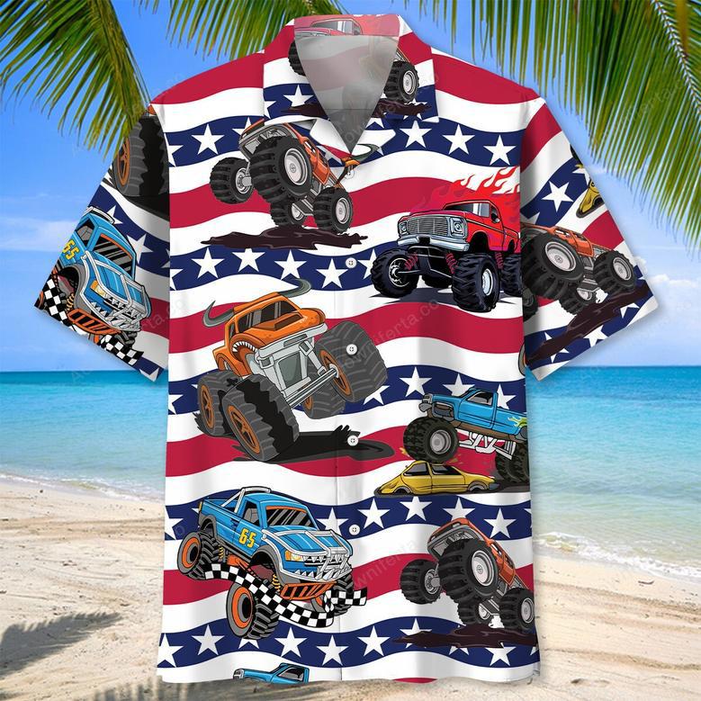 American Monster Truck Hawaiian Shirt