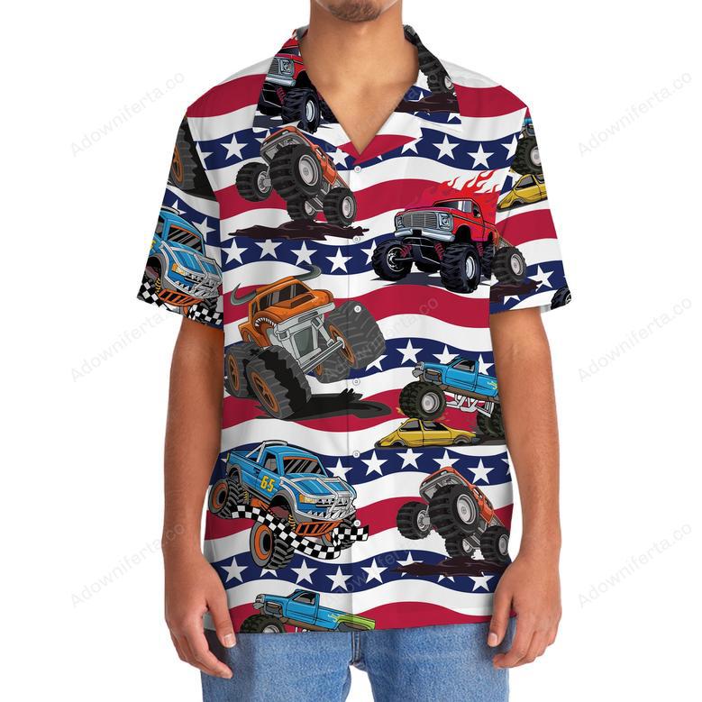 American Monster Truck Hawaiian Shirt