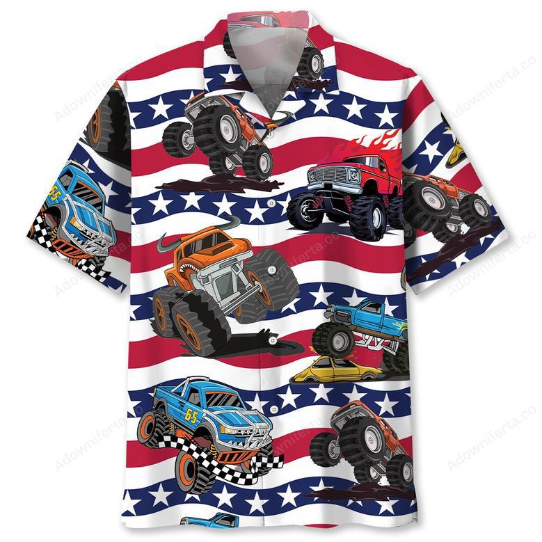 American Monster Truck Hawaiian Shirt