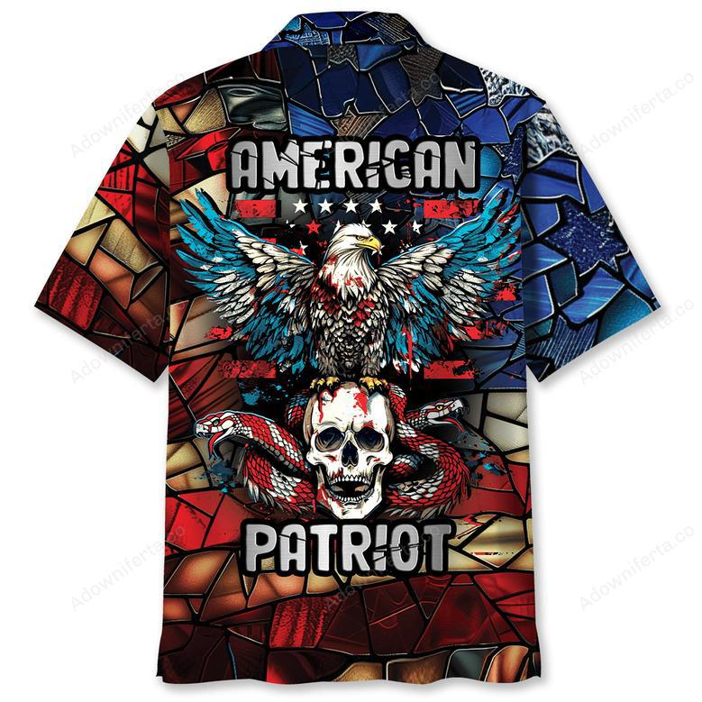 American Patriot Skull Eagle Hawaiian Shirt