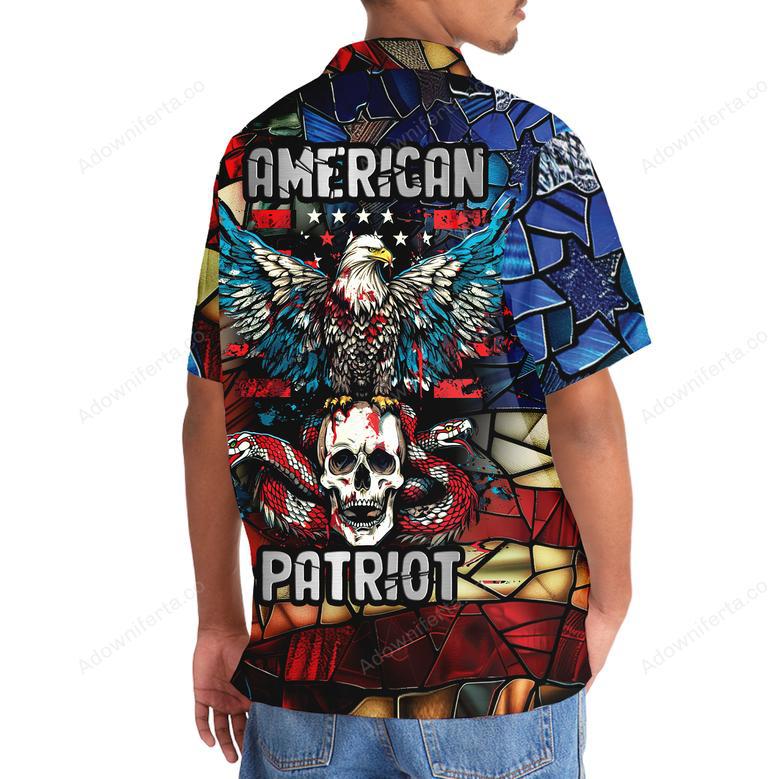 American Patriot Skull Eagle Hawaiian Shirt