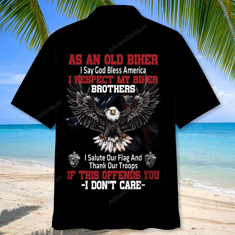 As An Old Biker I Say God Bless America Hawaiian Shirt