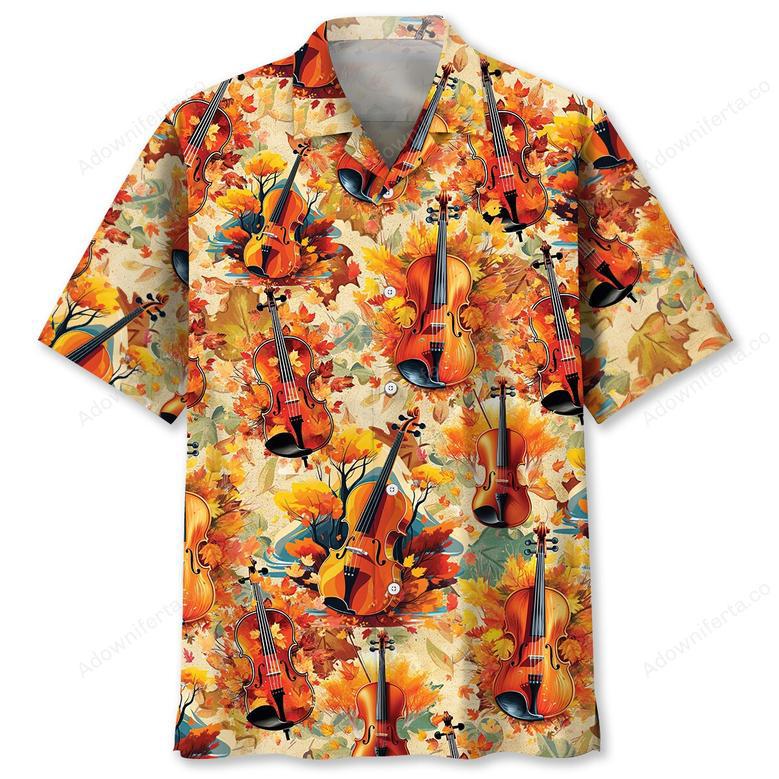 Autumn Leaves Violin Hawaiian Shirt