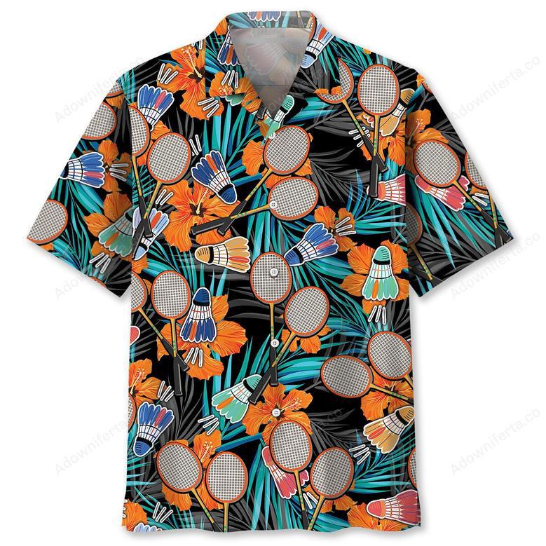 Badminton Tropical Orange Hawaiian Shirt