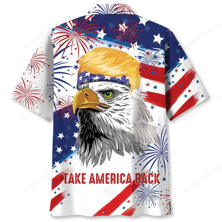 Bald Eagle Take It Back Hawaiian Shirt