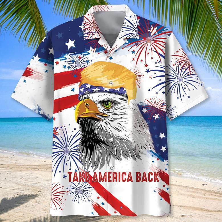 Bald Eagle Take It Back Hawaiian Shirt