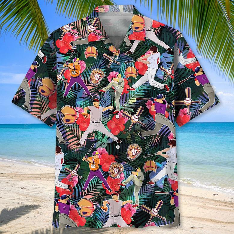 Baseball Tropical Hawaiian Shirt