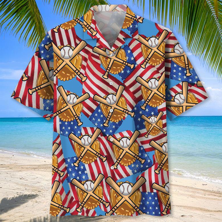 Baseball USA Hawaiian Shirt