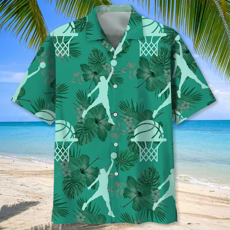 Basketball Kelly Green Hawaiian Shirt